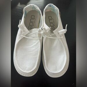 Women’s white Hey Dude size 10